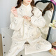 浪莎（LangSha）空氣棉月子服女秋冬季產(chǎn)后加厚夾層純棉哺乳睡衣孕婦家居服春秋款 H3668#小熊 2XL