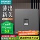 西門(mén)子（SIEMENS）86型墻壁開(kāi)關(guān)插座面板 啞光磨砂 睿宸系列深灰銀色 六類(lèi)電腦插座