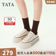 他她（TATA）經(jīng)典厚底帆布鞋女鞋子休閑板鞋小白鞋春新款WP801AM5 米白 37