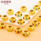 WATCHTHISWT黃金金珠足金999隔珠彩色手串隔片3D硬金串珠diy定制金隔片 大約0.11克左右的黃金彩色隔片