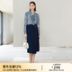 顏域氣質(zhì)職業(yè)不規(guī)則半身裙女秋裝2024新款休閑百搭一步裙子中長款 深藍(lán) XL/42
