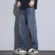 軒萊雅直筒寬松牛仔長(cháng)褲男士美式闊腿休閑男褲2025春秋潮流寬松牛仔褲男 9921藍灰 31 【腰圍2尺4】120-130斤