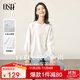 歐莎（OSA）燈籠袖純色設計感T恤女2025秋季新款寬松休閑拼接長(cháng)袖上衣百搭 白色 M