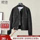 她池機車(chē)風(fēng)PU皮衣女2025秋裝新款時(shí)尚休閑簡(jiǎn)約立領(lǐng)純色夾克外套
