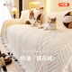 妙紫奶油風(fēng)毛絨沙發(fā)蓋布巾秋冬季保暖加厚沙發(fā)套全包罩防滑防貓抓坐墊 菱韻沙發(fā)巾-米白 180cm*130cm 適用于單人位