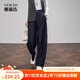 婭麗達防褪色香蕉褲女2025秋新款松緊后腰顯瘦寬松闊腿牛仔褲子 寶藍色（B0） 26