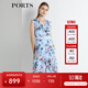 PORTS寶姿 新品 女裝V領不規(guī)則印花連衣裙LN8D268HPS065 天藍色印花 XS (2)