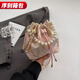 葉余手拎珍珠水桶包女2025夏季新中式刺繡單肩包小眾簡(jiǎn)約感斜挎包 粉色大花