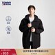 TOMMY JEANS【防風(fēng)耐磨】秋冬男裝工裝中長(cháng)連帽派克保暖棉服夾克外套 黑色BDS L （推薦：155-170斤）