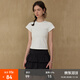 fano studios范洛短袖T恤女2025夏新款雙面棉純色修身圓領(lǐng)小飛袖百搭體恤上衣 本白 M