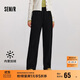 森馬（Semir）[商場(chǎng)同款]休閑褲女加絨長(cháng)褲簡(jiǎn)約冬2024仿呢闊腿褲101724127016A