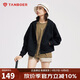 坦博爾衛(wèi)衣女春秋短款連帽運(yùn)動(dòng)外套寬松小個(gè)子TD4160502 黑色 170 
