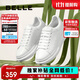 百麗撞色小白鞋男牛皮舒適厚底休閑板鞋A1160CM3 靜謐白  41