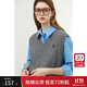 范思藍恩范思藍恩23FS11228 學(xué)院風(fēng)針織馬甲女春秋V領(lǐng)外搭配疊穿背心 灰色 S