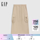 GAP女裝2025春季新款梭織多口袋及踝中長(cháng)半身裙時(shí)髦工裝風(fēng)727690 卡其色 M (165/66A) 亞洲尺碼