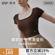 gigt極吉瑜伽服女短袖運動(dòng)t恤帶胸墊一體式春夏季健身衣運動(dòng)背心