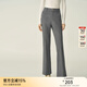 顏域簡(jiǎn)約氣質(zhì)褲子女士2024新款秋季通勤微喇褲百搭職業(yè)高腰西裝褲 灰格 XL/42