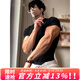 牧唯 美式收袖口正肩短袖t恤男士夏季新款休健身運動(dòng)顯壯肌肉上衣體恤 黑色 對比全網(wǎng)品質(zhì) XL [建議125-140斤]