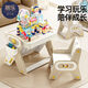 蒂樂(lè )兒童多功能積木桌子可折疊游戲桌男童女孩益智拼裝大顆粒玩具 折疊實(shí)心板積木桌椅+62顆粒積木