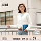 森馬針織開(kāi)衫女短款圓領(lǐng)毛衫顯高氣質(zhì)春季溫柔小香風(fēng)肌理上衣時(shí)尚 白色調00311 L