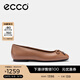 愛(ài)步（ECCO）芭蕾舞鞋女 25年夏季百搭淺口單鞋蝴蝶結女鞋 舞悅234313 HL 淺棕色23431301291 38