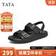 他她（TATA）真皮沙灘涼鞋男士戶(hù)外休閑涼拖鞋男鞋子秋季新款VGM01BL4 黑色 40