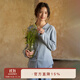 朵朵·可可25秋冬季新款保暖親膚雙面熱暖絨長(cháng)袖長(cháng)褲女休閑家居服睡衣套裝 灰藍【預售10.29】 M (160)