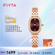 飛亞達（FIYTA）傾城系列“小可可”女士石英表輕奢復古手表女國表520生日禮物 棕盤(pán)鋼帶款L865018.PKPD