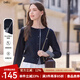 百圖betu女裝2025秋季新款毛針織衫Miu系格子拼接簡(jiǎn)約顯瘦長(cháng)袖2508T03 寶蘭 L
