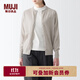 無(wú)印良品（MUJI）女式羊毛可水洗高針距圓領(lǐng)開(kāi)衫針織毛衣針織衫外套秋冬 燕麥色 XL 165/92A