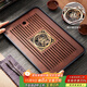 憶壺茶（YIHUTEA）茶盤(pán)托盤(pán)家用茶臺帶排水小型瀝水儲水實(shí)木功夫托盤(pán)泡茶具竹茶托 福字茶盤(pán)-大號36.8*23.5*3.6cm
