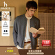 哈吉斯（HAZZYS）男裝 秋冬款毛衣外套棉/羊毛混紡針織開(kāi)衫男ABYZD0CCX22 灰色GE L （175/96A 48）