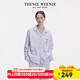 TEENIE WEENIE小熊睡衣女款春夏季2025新款舒適休閑開(kāi)衫棉翻領(lǐng)甜美家居服套裝 丁香紫 M