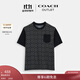 蔻馳（COACH）奧萊男士經(jīng)典標志老花春夏款短袖T恤圓領(lǐng)純棉休閑舒適 木炭灰色 經(jīng)典標志 M