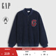 GAP男女裝2025秋季新款大G字母仿羊羔絨寬松夾克開衫衛(wèi)衣787408 海軍藍(lán) L (175/96A)亞洲尺碼