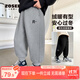 左西男童加絨褲子運(yùn)動(dòng)褲2025秋冬新款兒童中大童束腳長(zhǎng)褲 灰色 130