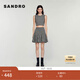 SANDRO秋冬女裝法式時(shí)尚氣質(zhì)黑白撞色千鳥(niǎo)格短款針織馬甲 B275/黑色 S (1)