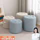 摩瑞迪小凳子家用實(shí)木矮凳客廳沙發(fā)凳門(mén)口換鞋凳布藝圓凳兒童墩子小板凳 布藝圓墩 19高【陽(yáng)光藍】