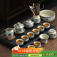 不拙汝窯茶具整套高檔茶壺青花瓷蓋碗茶杯茶盤(pán)功夫茶具16入泡茶套裝