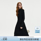 范思藍恩黑色半高領(lǐng)長(cháng)袖打底針織連衣裙女秋冬2024新款裙子14387 黑色 M
