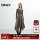 ONLY2025夏季新款優(yōu)雅拼接假兩件露肩A字傘裙連衣裙女|125307032 E05繩索灰色 XS