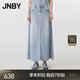 JNBY/江南布衣25夏半身裙萊賽爾牛仔柔軟A型簡約通勤休閑5P4D14410 958/牛仔淺藍 S