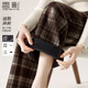 香影美拉德風(fēng)復古格子褲女高腰2025秋冬季新款直筒抽繩咖色闊腿褲 咖啡 M