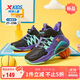特步（XTEP）兒童童鞋小童校園實(shí)戰緩震運動(dòng)訓練籃球鞋 黑/紫外光 32