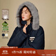 茵曼三防可拆毛領(lǐng)連帽羽絨服2025冬女裝新款派克服外套 寶藍色 S