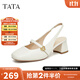 他她（TATA）法式后空涼鞋女鞋通勤粗跟時(shí)裝涼鞋秋季新款7YU01BH4 白色 36