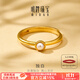 明牌珠寶 足金古法黃金獨白戒指珍珠送禮女AFM0417工費500 明牌傳家金 約2.74克