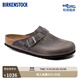 BIRKENSTOCK勃肯德國進(jìn)口男女款涂油皮軟底復古Boston包頭拖鞋 灰色窄版1013256 37