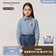 Teenie Weenie小熊童裝25春夏新款男女童寶寶長(cháng)袖牛仔襯衫 淺牛仔色 160cm