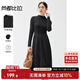 尚都比拉春夏款氣質(zhì)顯瘦半高領(lǐng)針織連衣裙女中長(cháng)款打底裙 優(yōu)雅黑 L